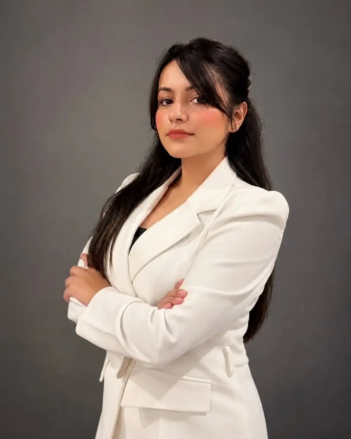 Shnaya Mamgain, Co-Founder and CEO of PYM Entertainment, in a white blazer